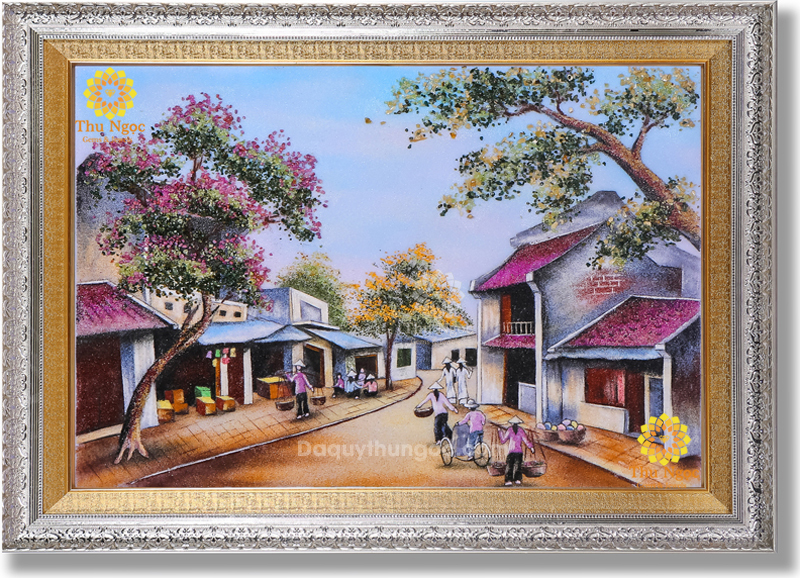 Tranh đá quý phong cảnh phố cổ